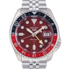 Montre Seiko 5 Sports Thong Sia Édition Limitée Avec Cadran Rouge Et Bracelet En Acier Argenté Pour Homme - SSK031K1